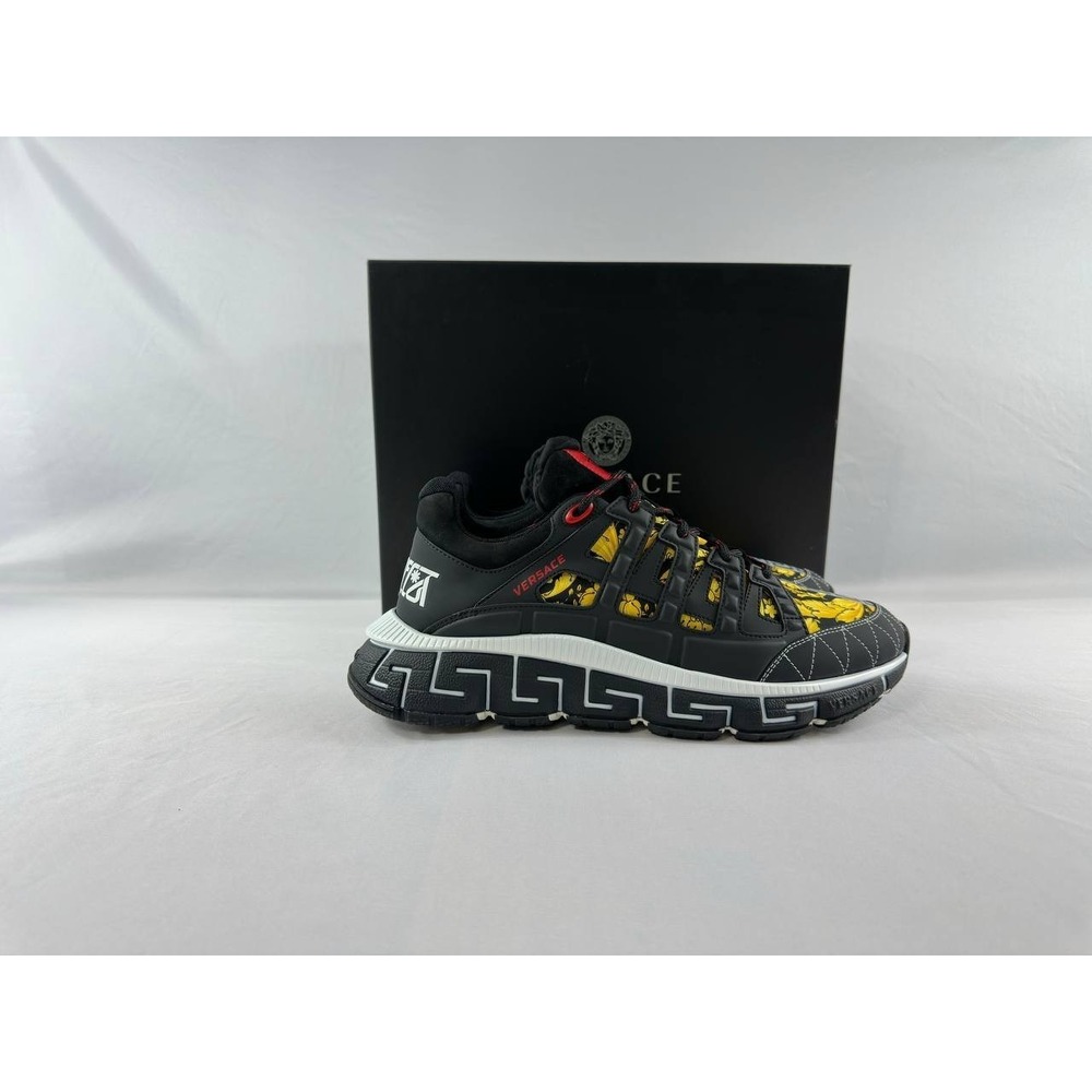 Versace Trigreca 'Barocco Print - Black' Sneakers Men's Size 45 US 12